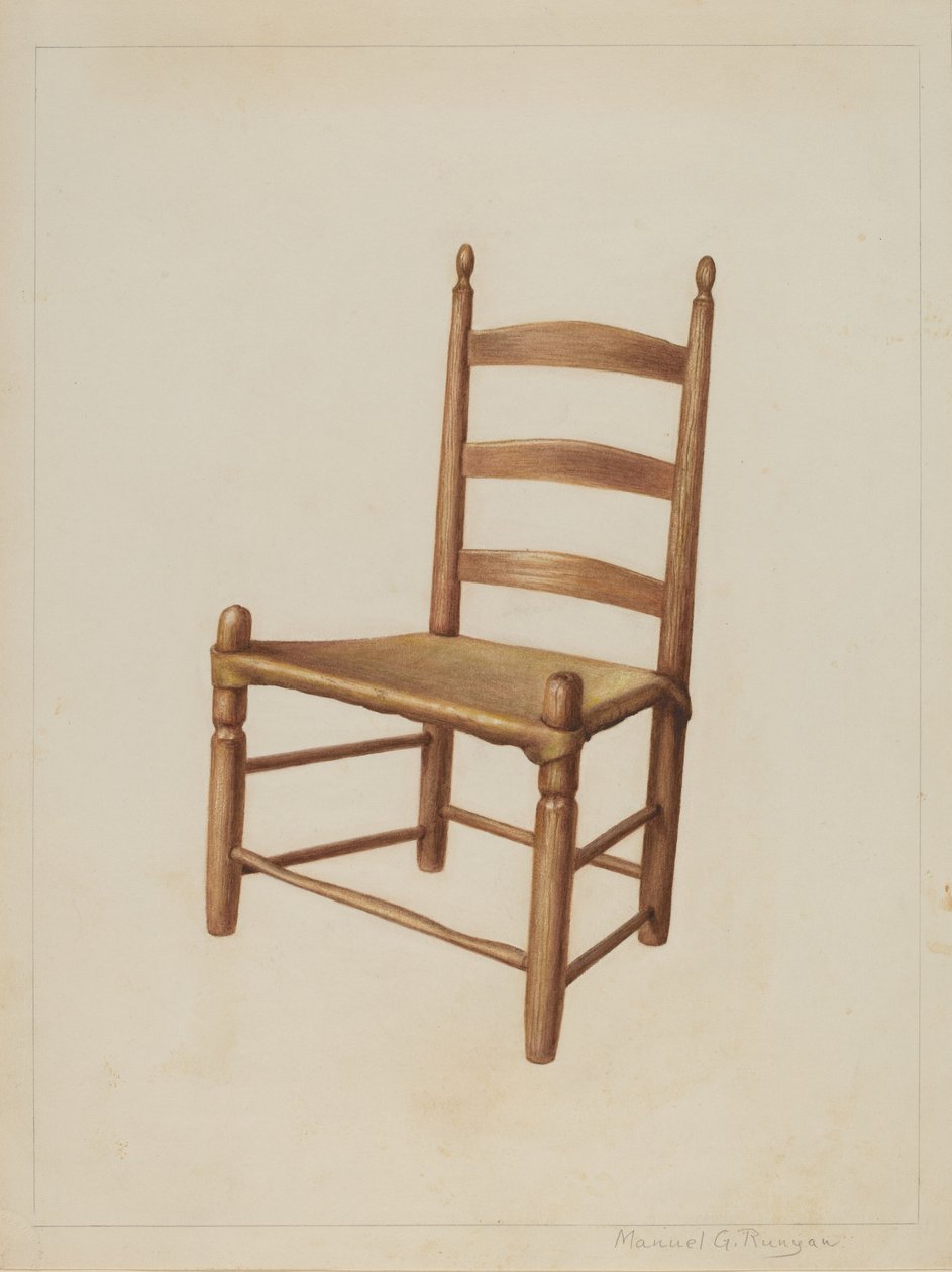 餐厅椅子，约1938年。 作者 曼努埃尔·G·鲁尼安