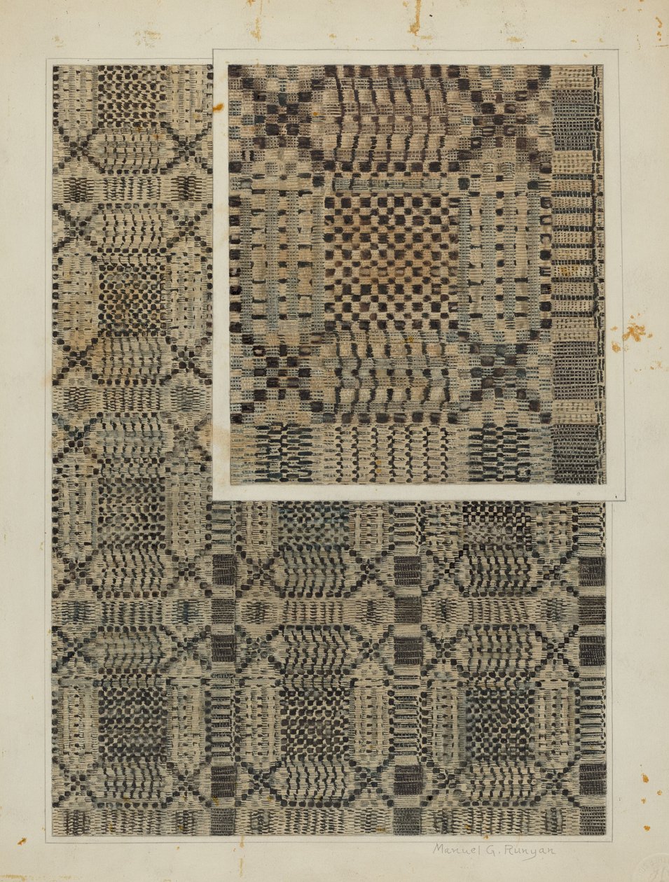 编织的盖毯，约1938年。 作者 曼努埃尔·G·鲁尼安