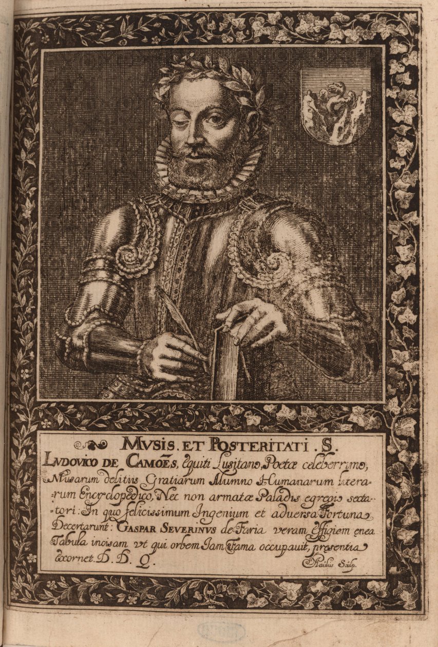 诗人Luís Vaz de Camões（约1524-1580）的肖像，1624年。 作者 曼努埃尔·塞韦里姆·德·法里亚