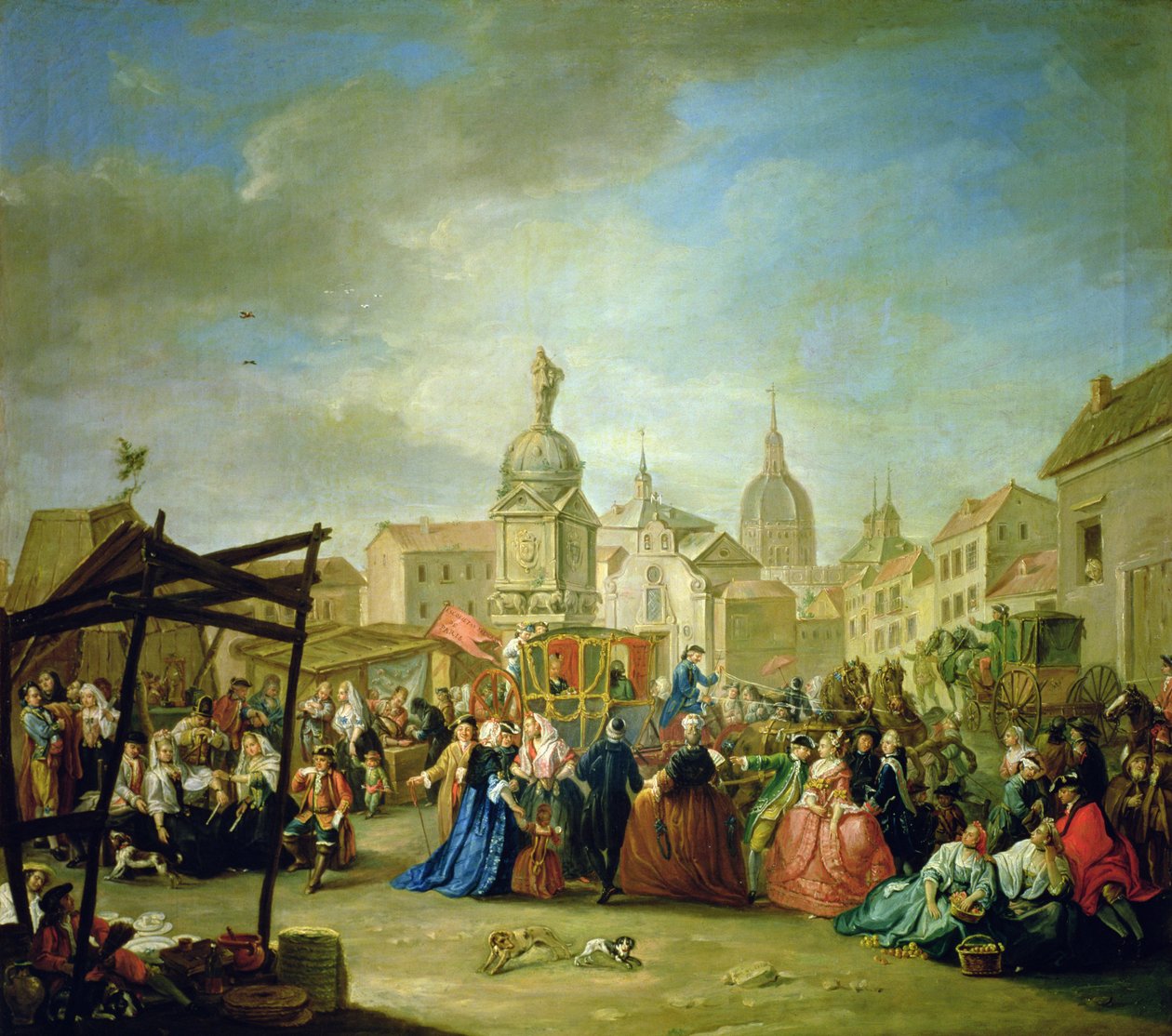 The Madrid Fair in the Plaza de la Cebeda (oil on canvas) (see 113060 for detail) 作者 曼努埃尔·德拉克鲁兹·卡诺