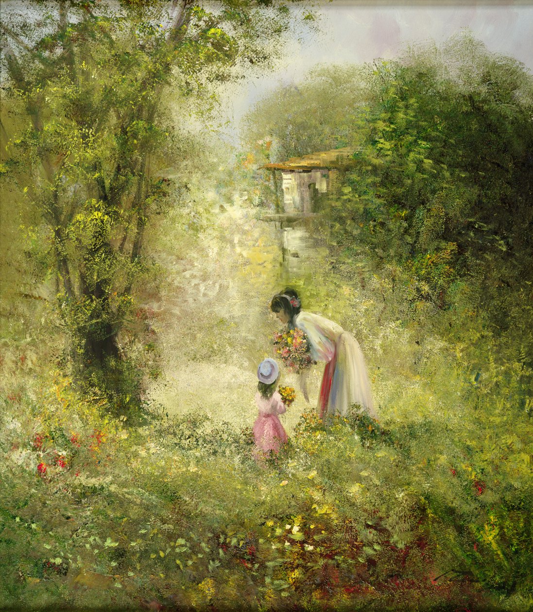 花园场景（油画） 作者 毛利德