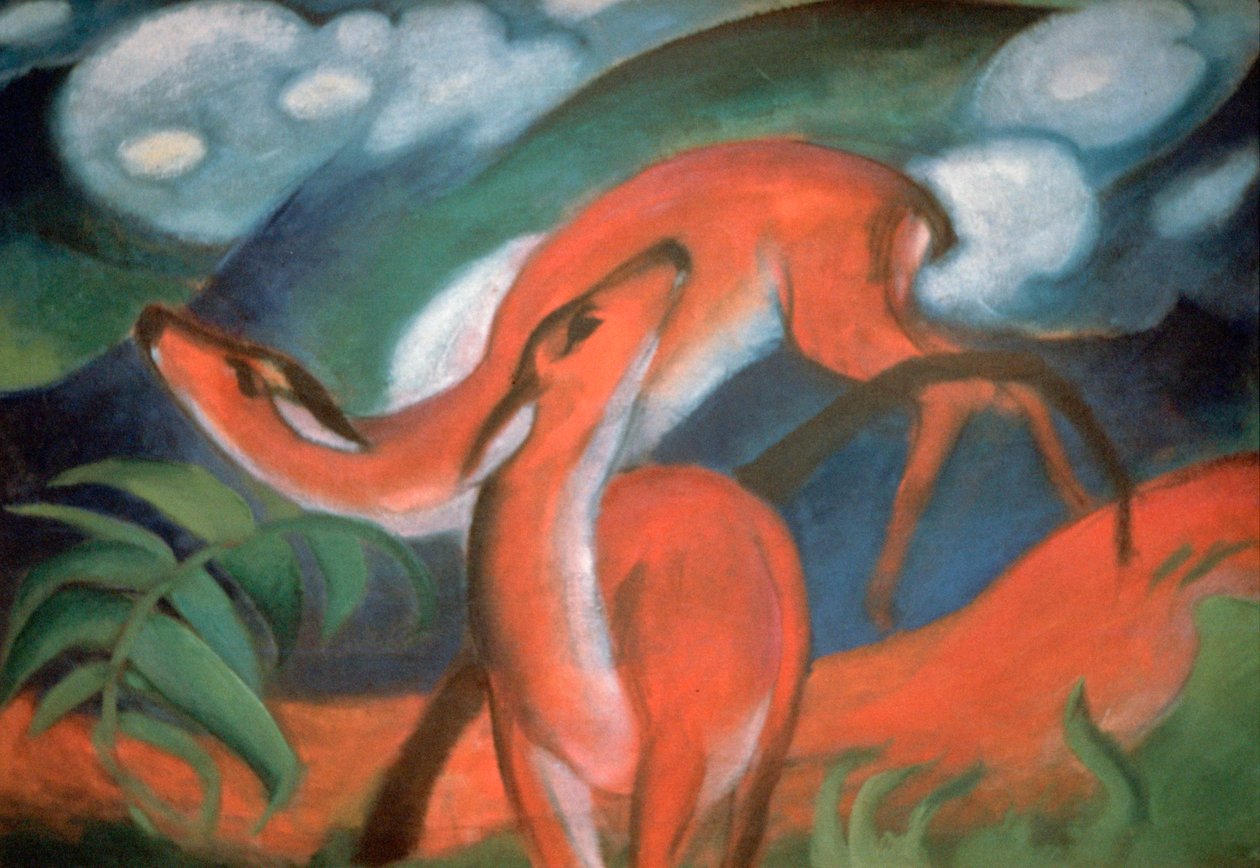 红鹿II》，1912年 作者 弗朗兹·马克（Franz Marc）