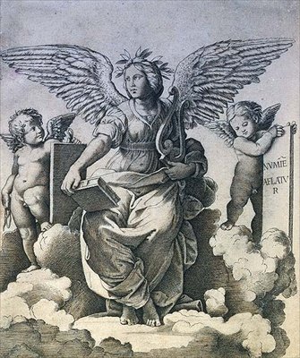 诗歌，约1515年（雕版画） 作者 马尔坎通尼奥·莱蒙迪