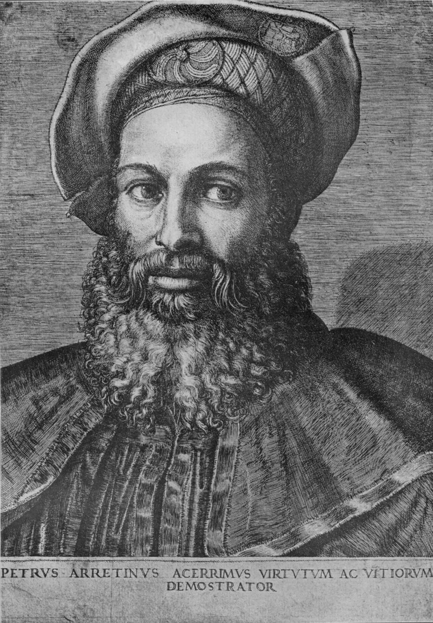 Pietro Aretino的肖像，c1517 作者 马尔坎通尼奥·莱蒙迪