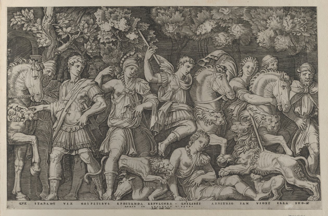 Speculum Romanae Magnificentiae: The Lion Hunt, ca. 1500-1534., ca. 1500-1534. 作者 马尔坎通尼奥·莱蒙迪