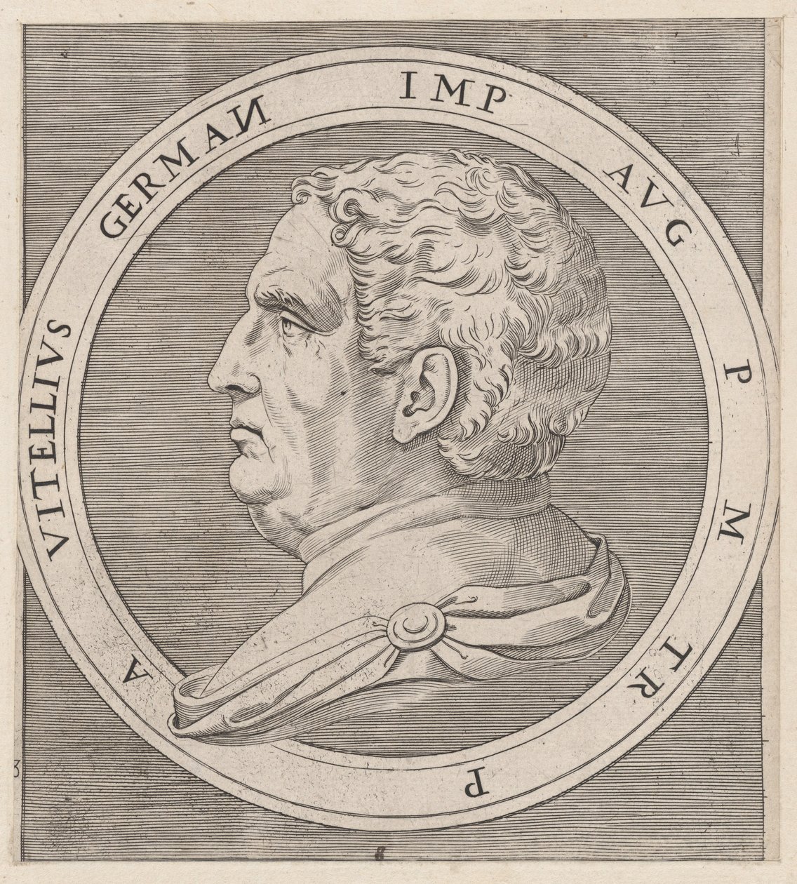 Speculum Romanae Magnificentiae：Vitellius, from The Twelve Caesars, ca. 1500-1534., ca. 1500-1534. 作者 马尔坎通尼奥·莱蒙迪