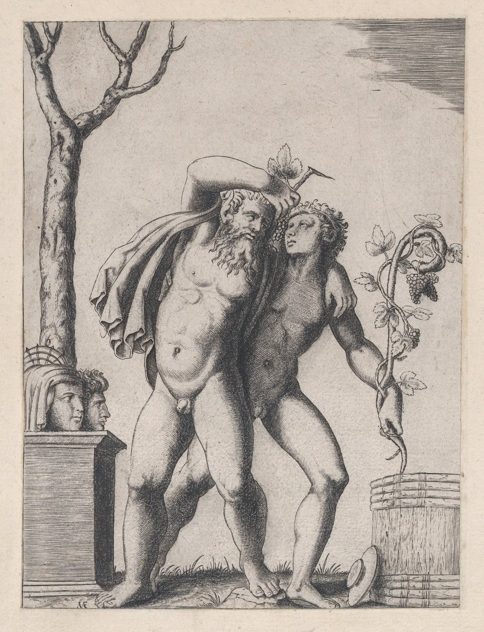 Speculum Romanae Magnificentiae：Young and Old Bacchant, ca. 1514-36., ca. 1514-36. 作者 马尔坎通尼奥·莱蒙迪