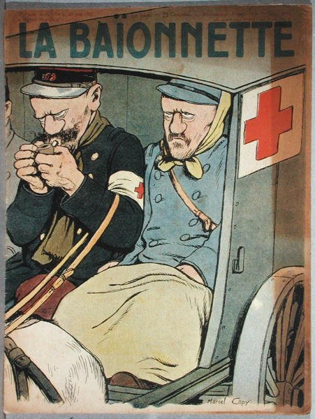 1917年6月28日，La Baionnette封面的救护车漫画 作者 Marcel Amable OL Capy