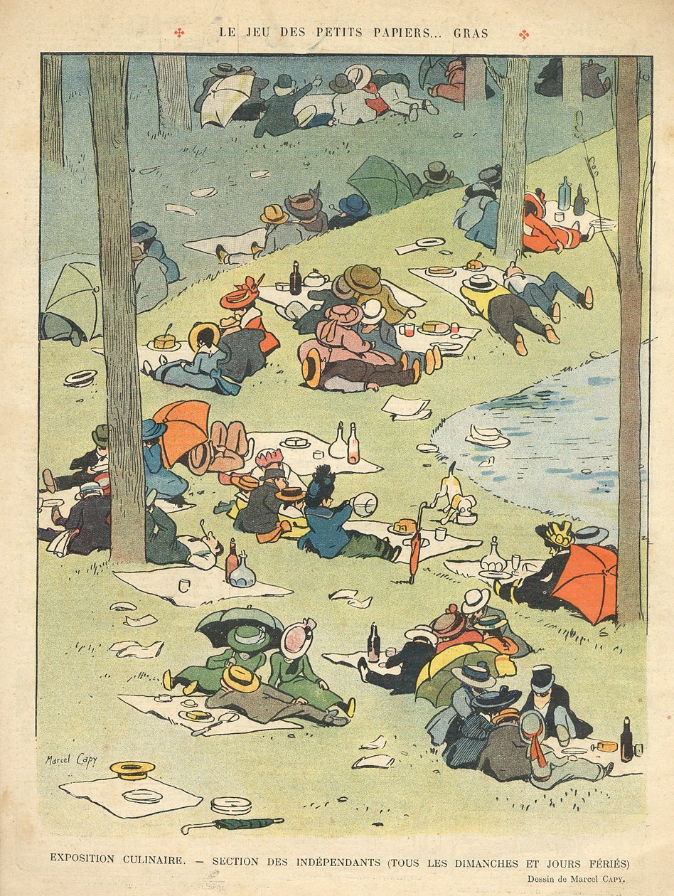 1910年5月28日&39;Le Rire&39;封底的烹饪艺术展 - 独立沙龙（每周日及公众假期） 作者 马塞尔·阿马布尔·OL·卡皮