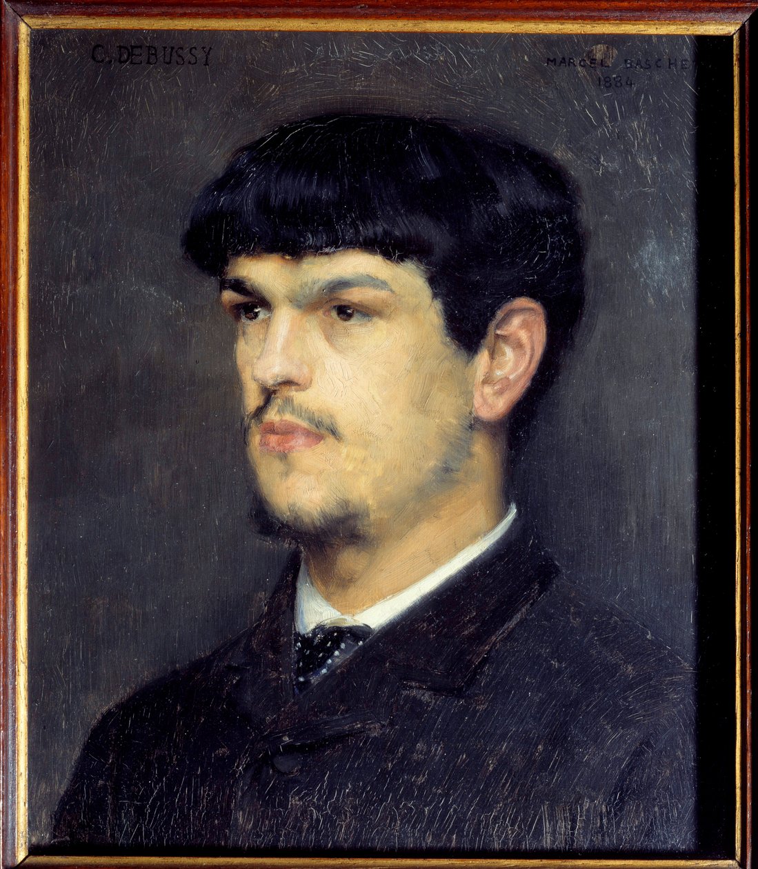 Portrait of the French composer Claude Debussy (1862-1918) Painting with black stone and pastel by Marcel Andre Baschet (1862-1941) 1884 Dim 0,24 x 0,21 m Paris, musee d