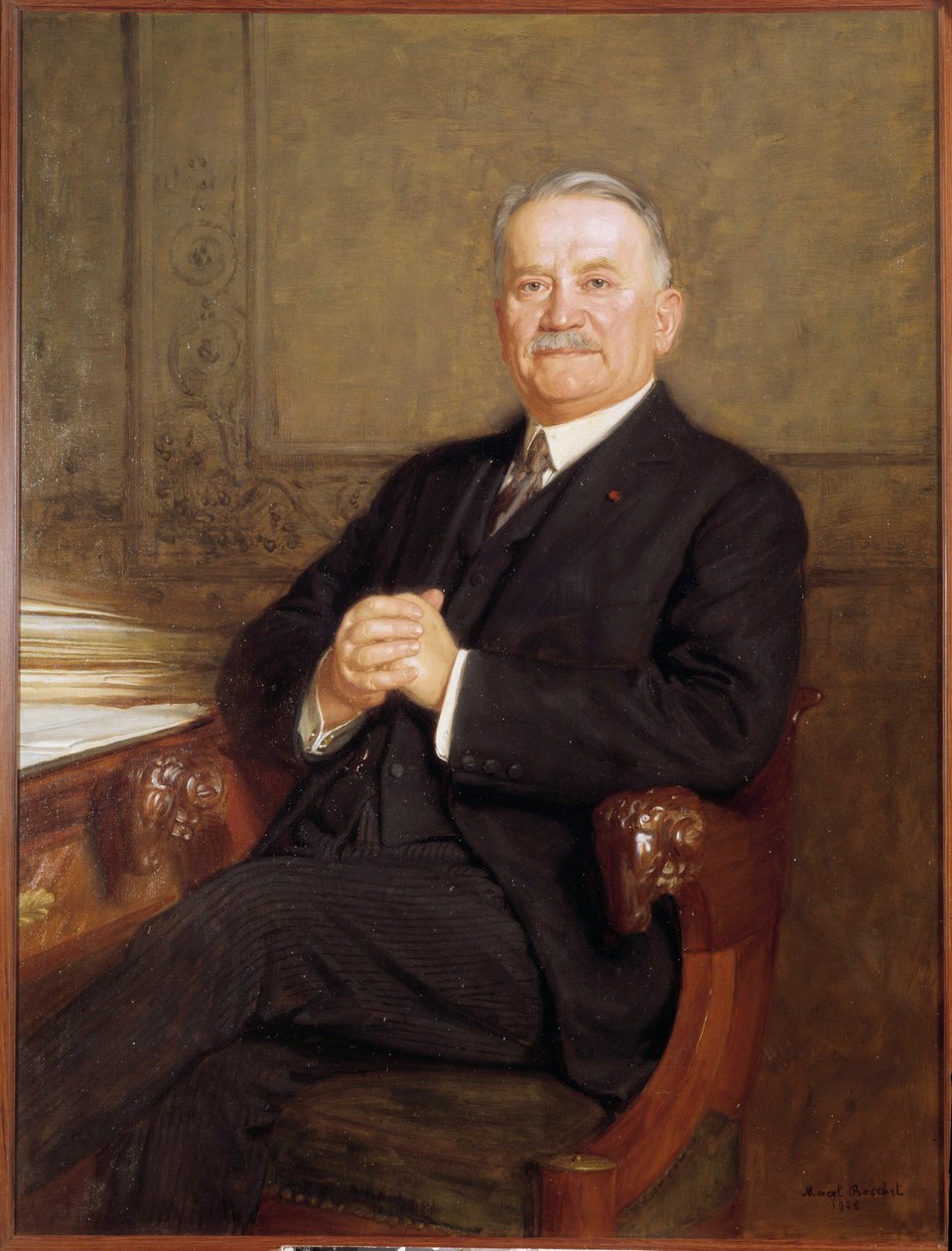 共和国总统加斯东-杜默格（1863-1937）的肖像 马塞尔-安德烈-巴斯谢（1862-1941）的画作 1926年 太阳 1,22x0,95米 作者 马塞尔·安德烈·巴斯切特