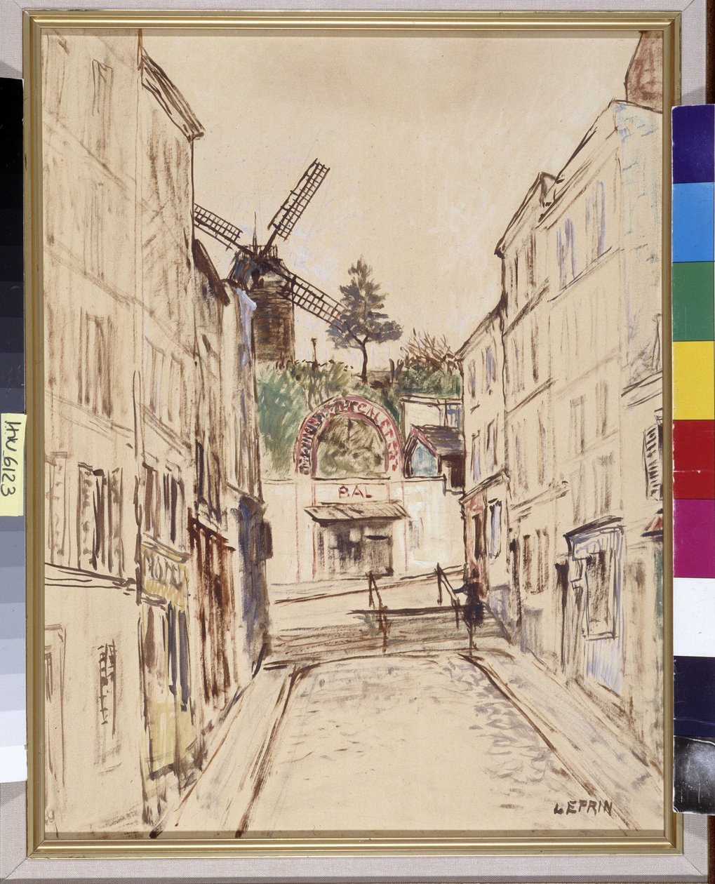 Le Moulin de la Galette：蒙马特著名歌舞表演的景色。 Marouflee 画布油画，作者：Marcel Leprin（1891-1933）。 强制提及：Regards de Provence 基金会系列，马赛 作者 马塞尔·勒普林（Marcel Leprin）