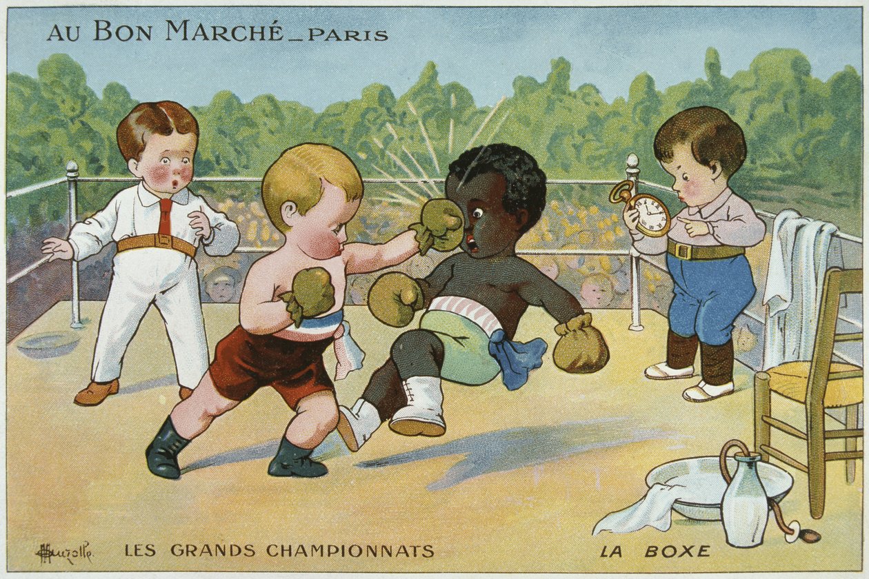 百货商店的促销卡，BonMarché，广告&39;Grands Championnats&39;，1910年 作者 马赛琳·奥祖勒
