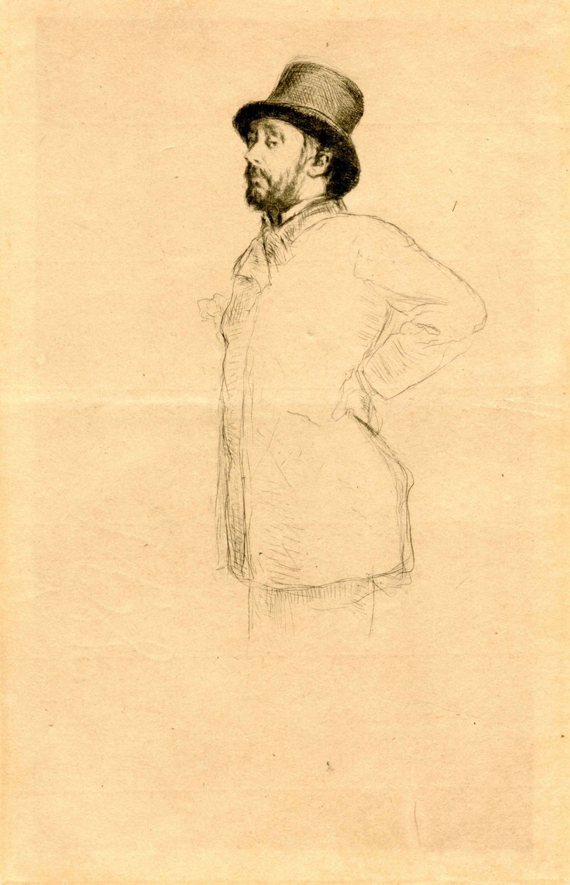 戴着帽子的埃德加·德加（Edgar Degas）。 作者 马赛琳·吉尔伯特·德斯布丁