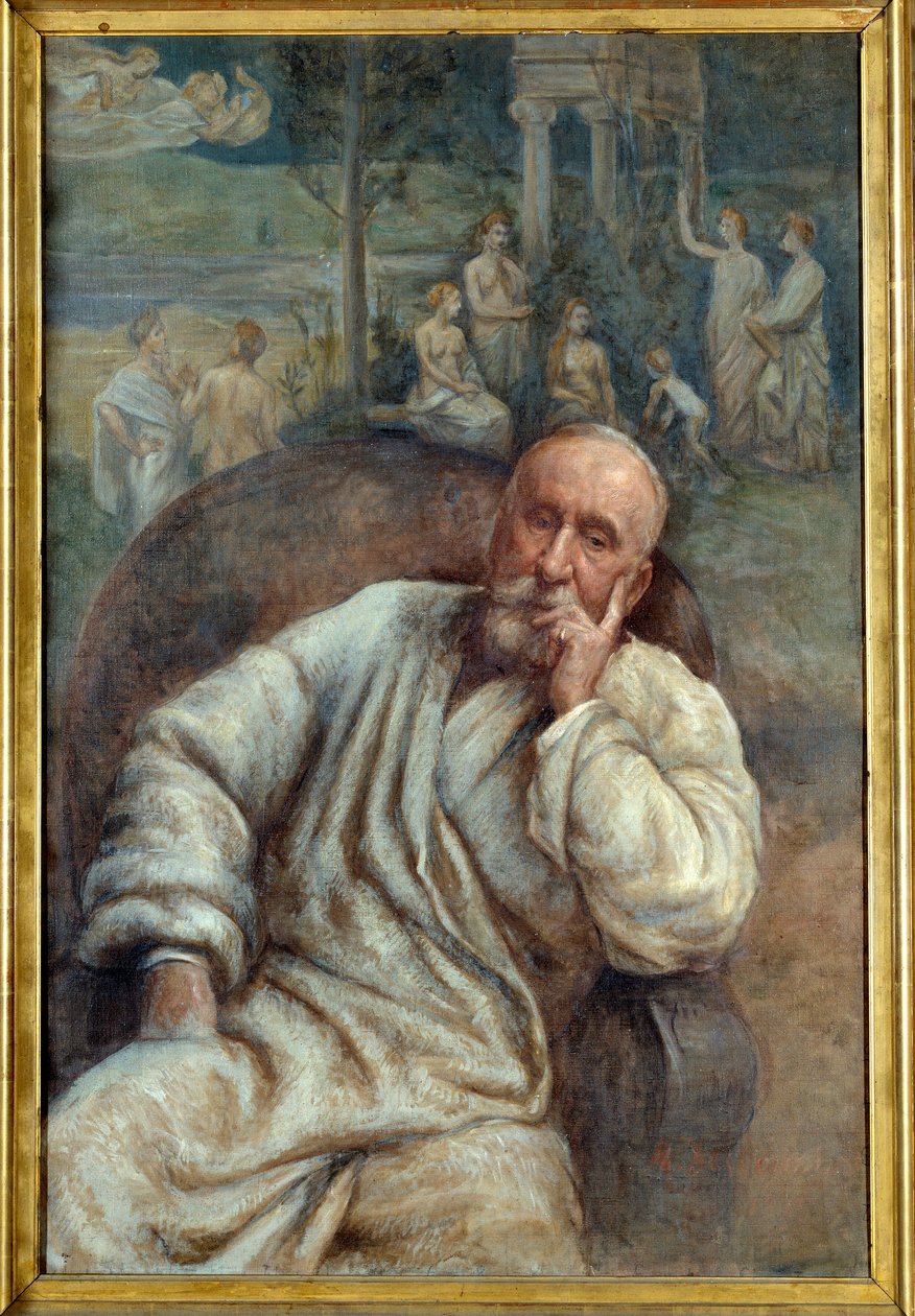 画家 Pierre Cecil Puvis de Chavanne (1824-1898) 的肖像 Marcellin Gilbert Desboutins (1823-1902) 绘画 19 世纪亚眠，皮卡第博物馆 - 画家 Pierre Cecil Puvis de Chavanne (1824-1898) 的肖像。 Marcellin Gi 绘画 作者 马赛琳·吉尔伯特·德斯布丁