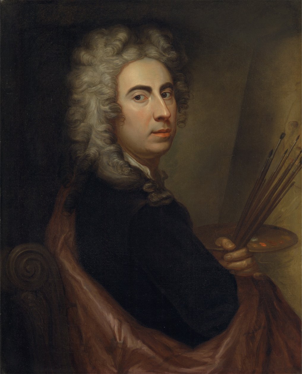自画像，c.1700 作者 马塞勒斯（Marcellus）或马塞尔·劳伦（Marcel Lauron）