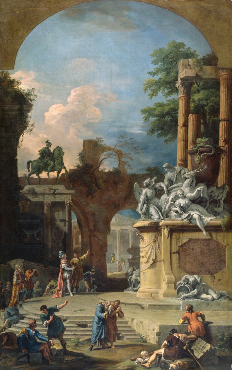 1725年德文郡第一公爵的寓言墓 作者 塞巴斯蒂亚诺·里奇（Sebastiano Ricci）