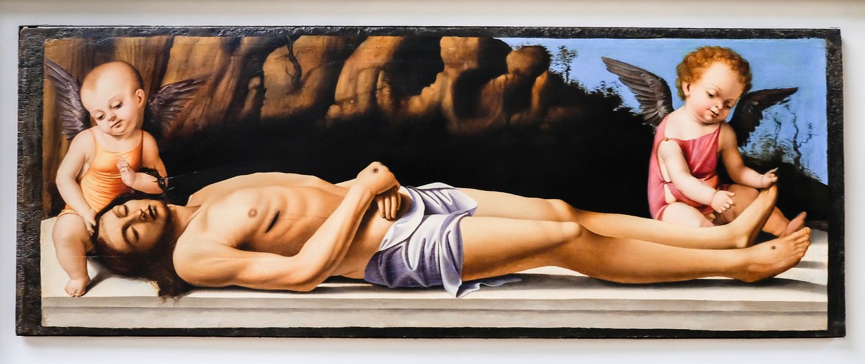 死去的基督和两个天使 作者 马可·巴萨蒂