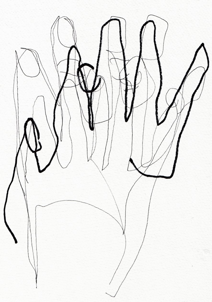 Psyco Hand，2017（纸上钢笔和记号笔） 作者 马尔科·坎佩德利