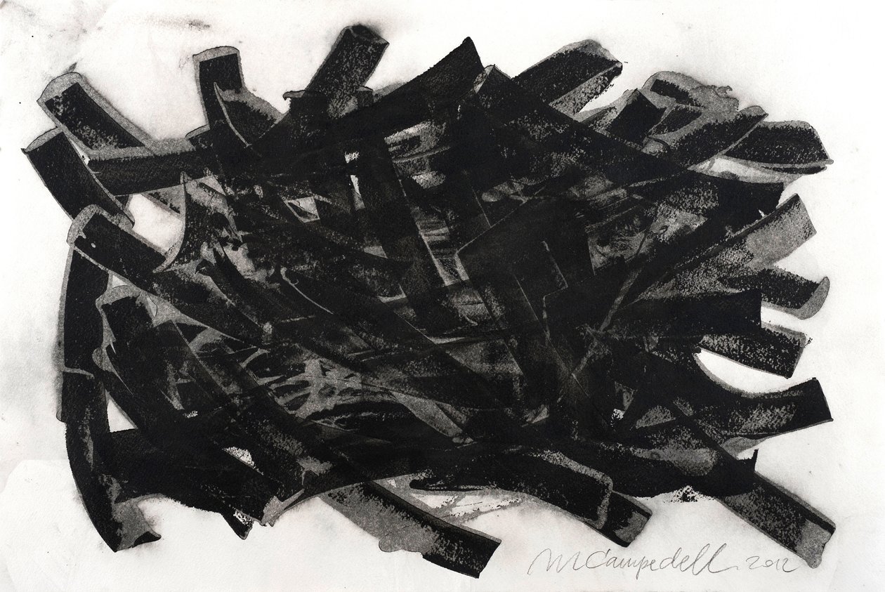 Saltus, 2012（纸上水墨） 作者 马尔科·坎佩德利