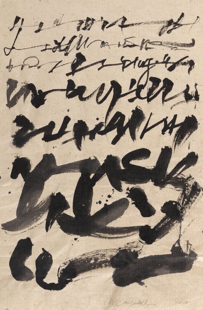 Wabi Sabi，2018（纸上水墨） 作者 马尔科·坎佩德利