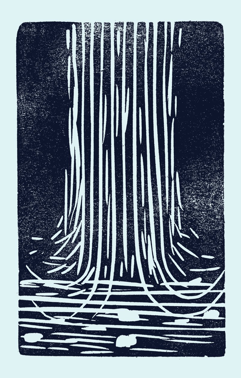 瀑布，2014（纸上油毡） 作者 马尔科·坎佩德利