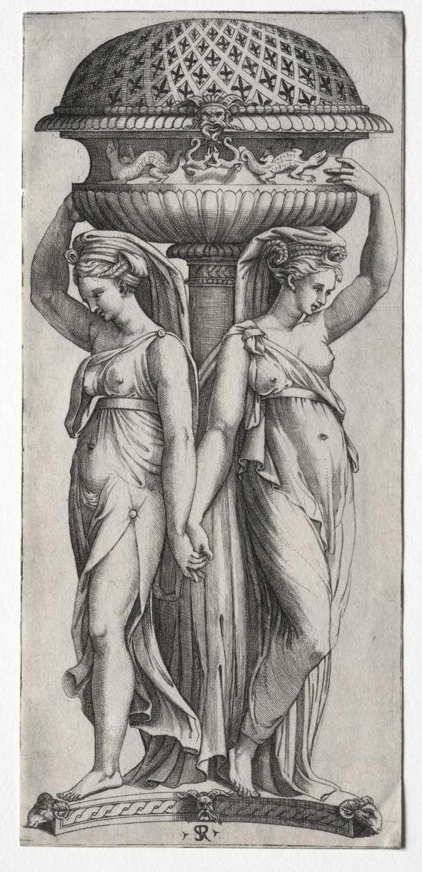 The Cassollette：支撑Support的妇女，c。 1520-27。 作者 马可·登特
