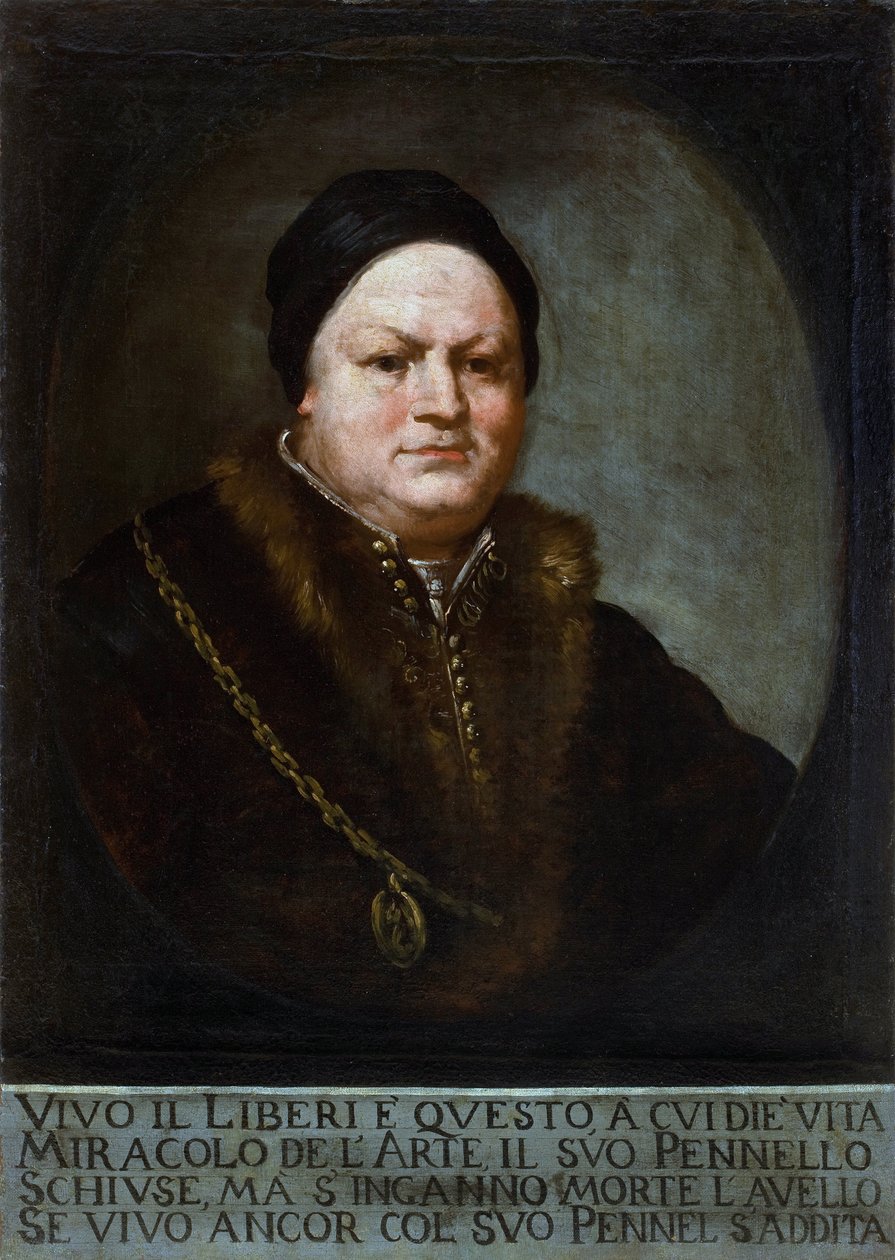 画家皮埃特罗-利贝里（1605-1687 年）的肖像 - 马可-利贝里（约 1640-1687 年前）的绘画作品 作者 马可·利比里（Marco Liberi）