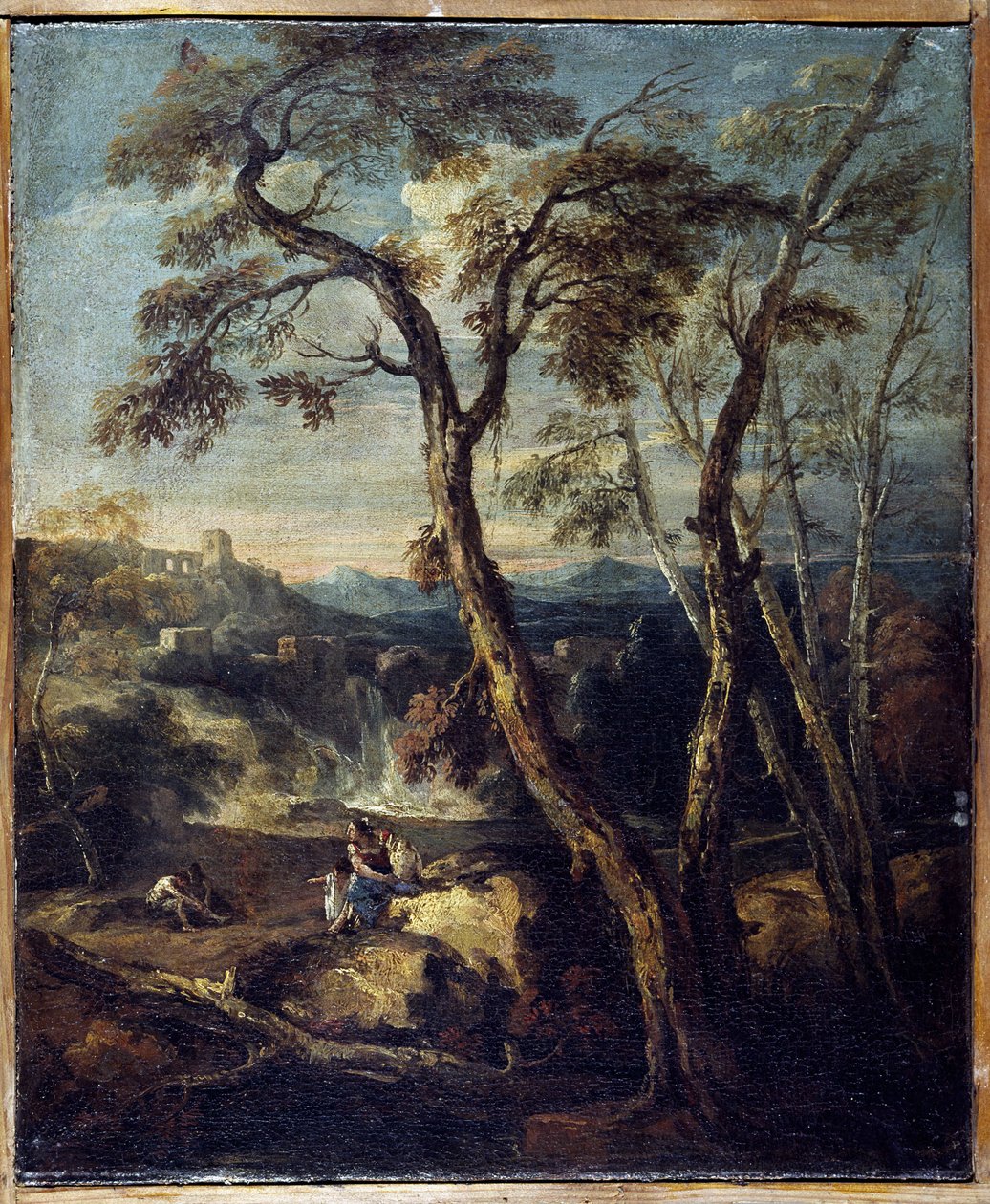 风景Caprice.马可-利玛窦（1676-1730 年）的画作，意大利贝加莫卡拉拉美术学院。 作者 马可·里奇