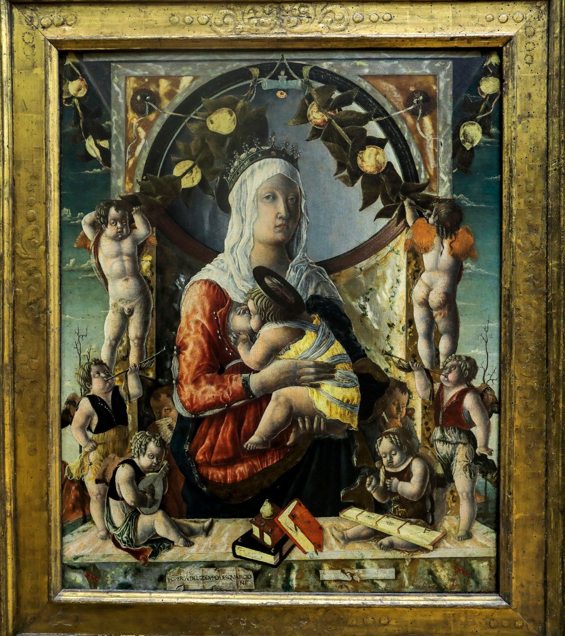 圣母和圣婴八位天使。 1455（画） 作者 马可·迪·安东尼奥·迪 (1433 1478) 鲁杰罗