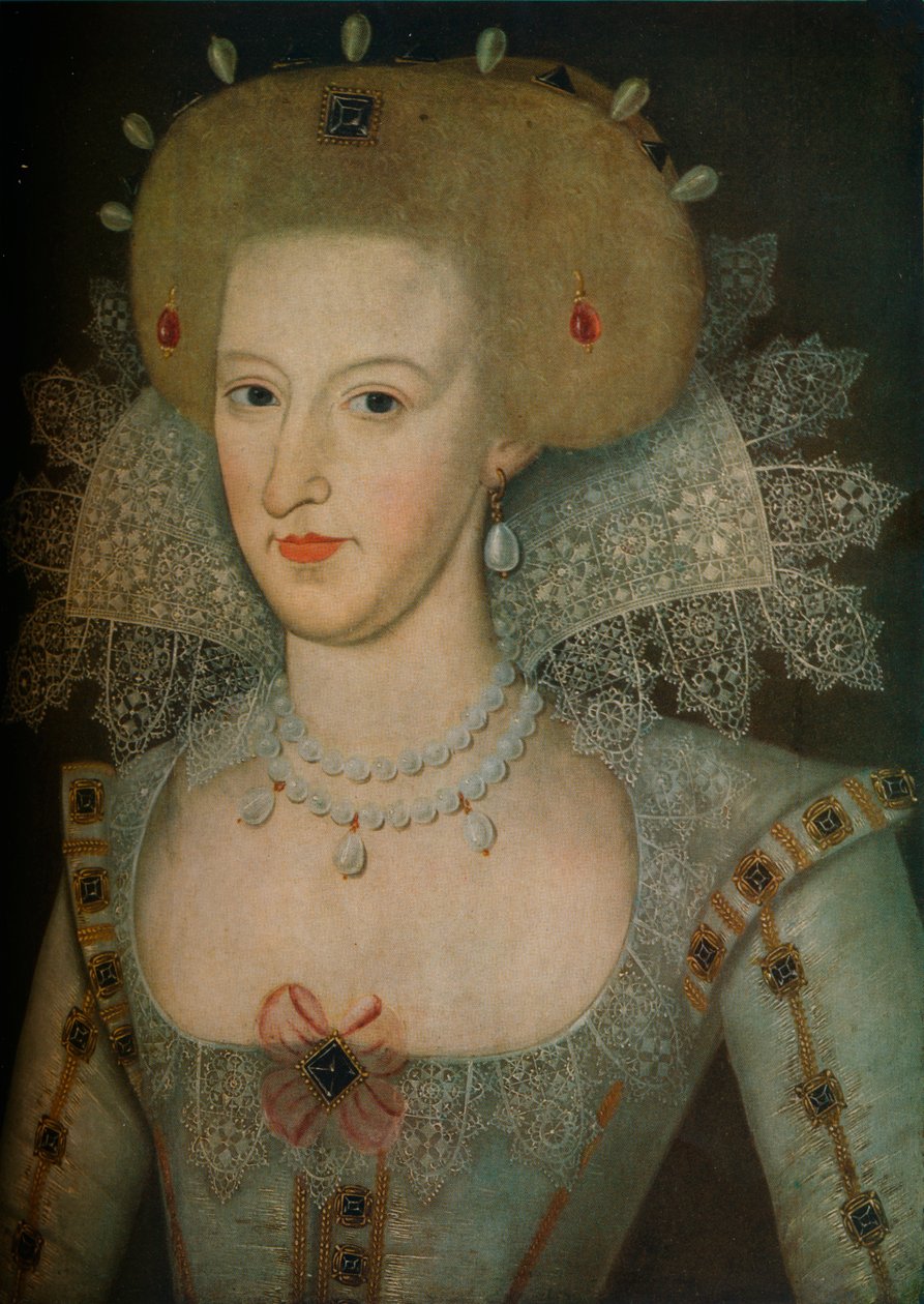 丹麦的安妮（1574-1619），国王詹姆斯一世的王妃，十七世纪 作者 Marcus Garret Gheeraerts the Younger