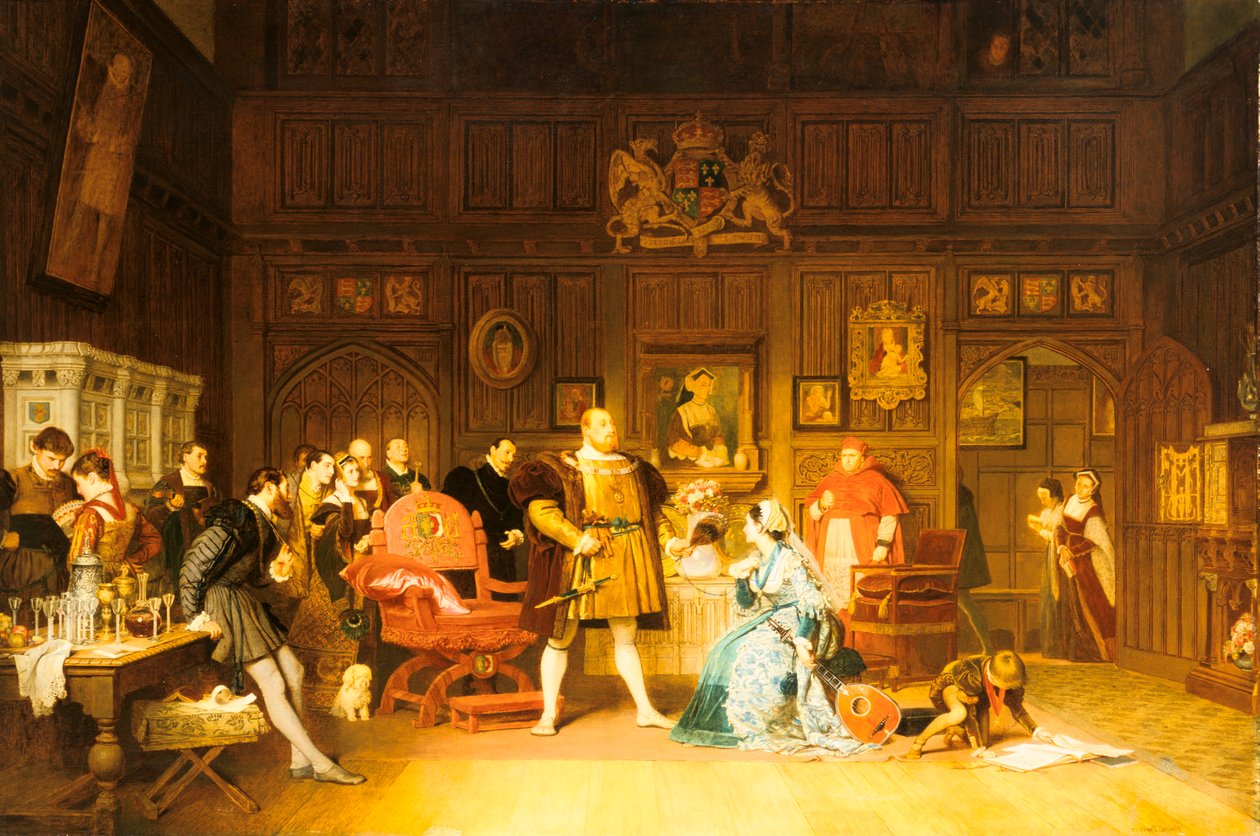 亨利八世和安妮·博林（Anne Boleyn），凯瑟琳王后观察，1870年。 作者 马库斯·斯通