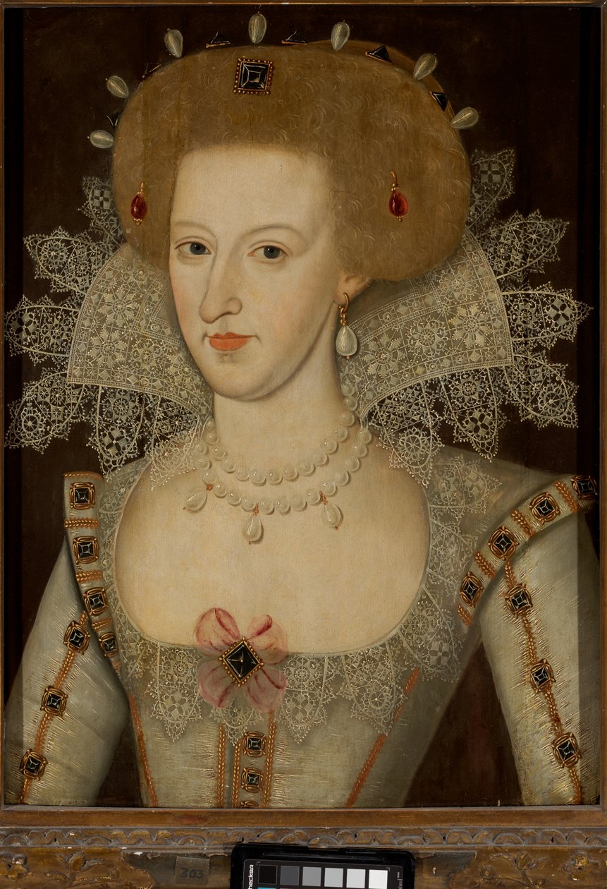 丹麦安妮，詹姆士一世和六世的王后（1574-1619 年） 作者 Marcus the Younger（圈子）Gheeraerts