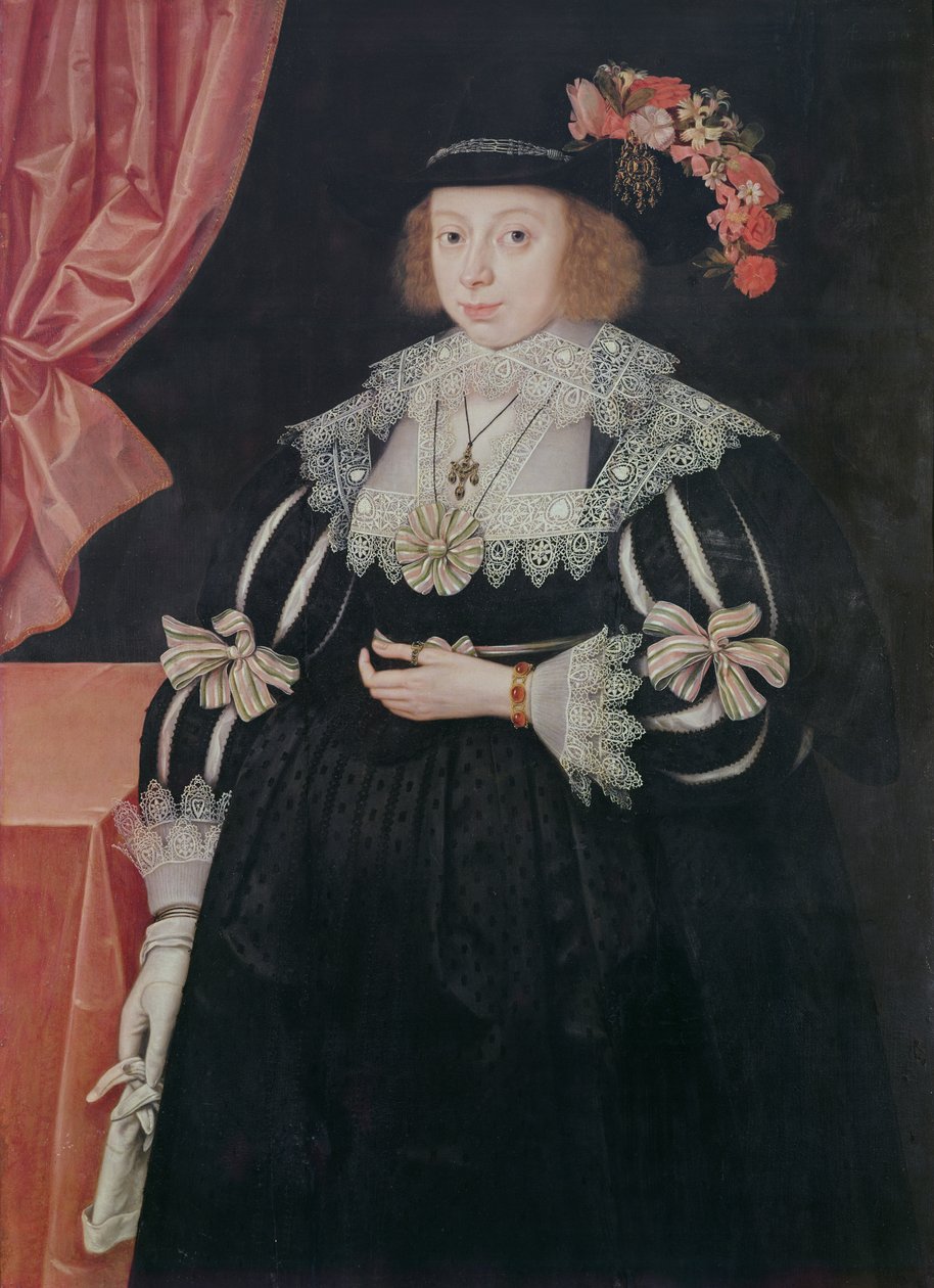 安妮黑尔，霍斯金斯夫人（c.1609-51），1629（小组） 作者 Marcus Garret Gheeraerts the Younger
