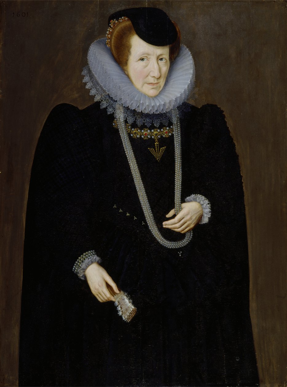 女人的肖像，可能是埃莉诺·帕金顿（Eleanor Packington），斯库达摩夫人 作者 小马库斯（Marcus the Younger Gheeraerts）
