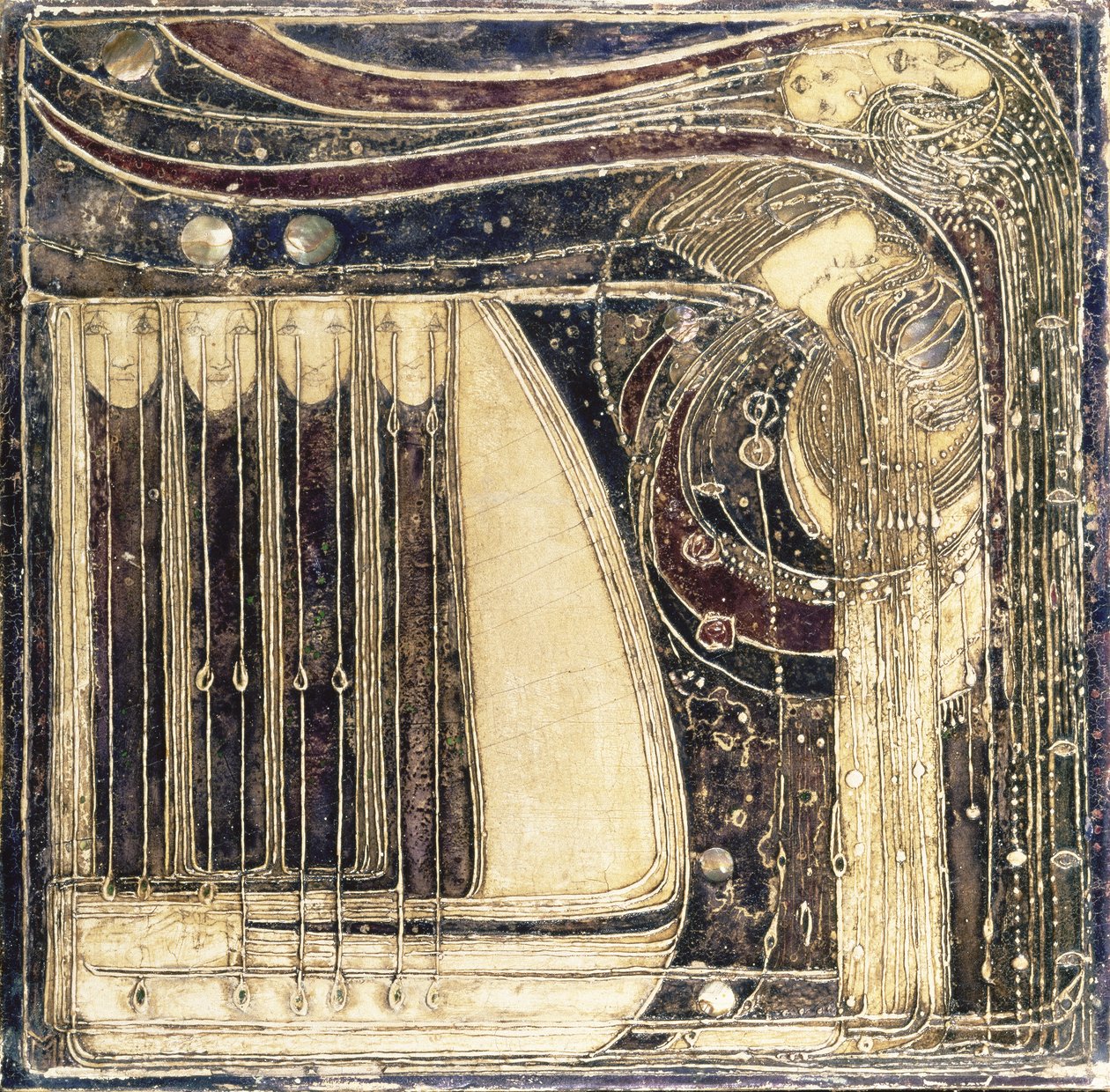 海上歌剧，c.1902（镶嵌石膏面板） 作者 玛格丽特·麦克唐纳·麦金托什