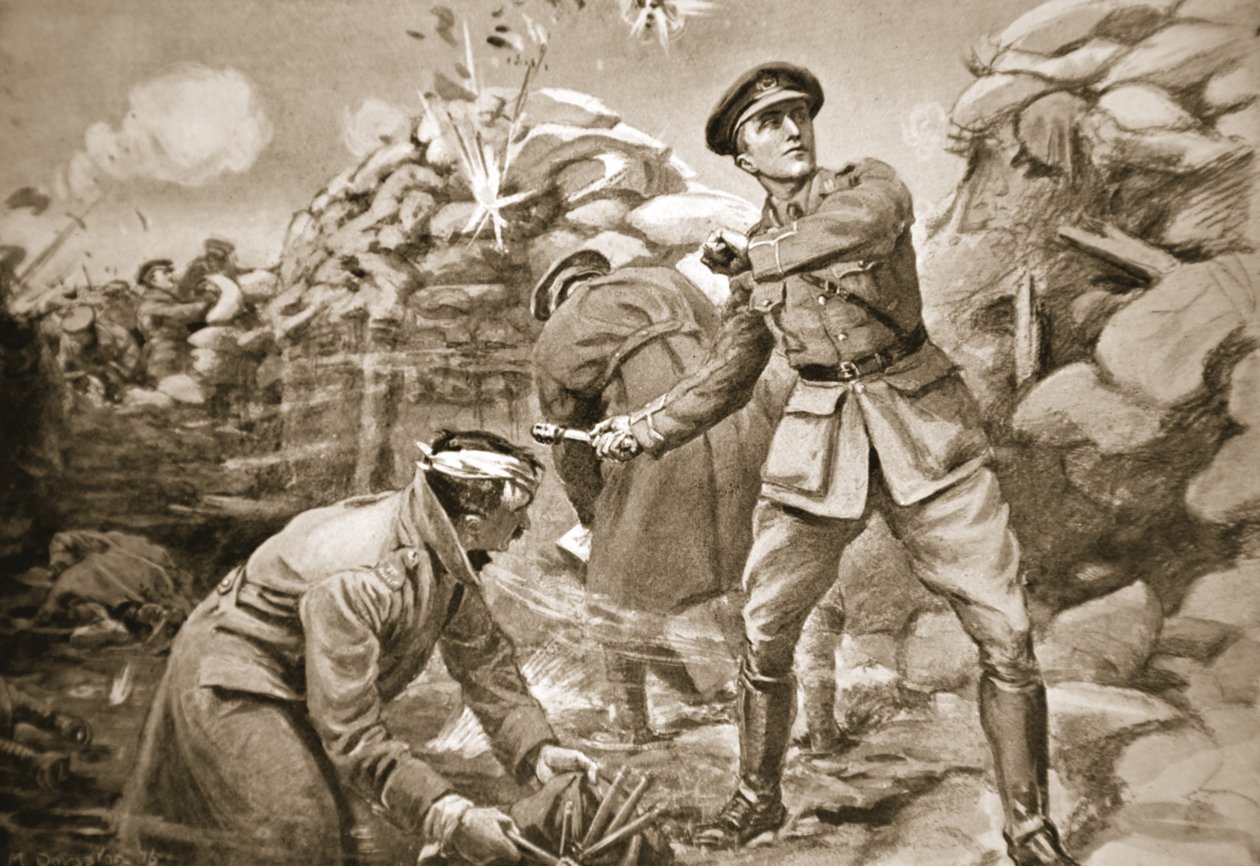 维克斯上尉在身后筑起一道屏障时牵制住了敌人（石版画） 作者 玛格丽特·多瓦斯顿