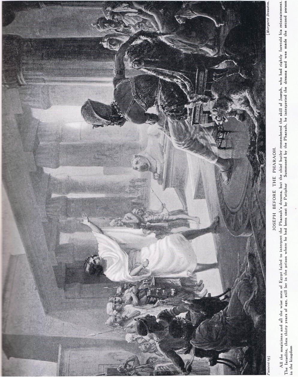 约瑟夫在法老面前》，约 1920 年（石版画） 作者 玛格丽特·多瓦斯顿