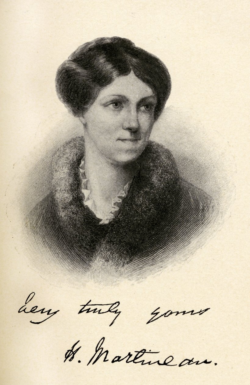 Harriet Martineau（1802-1876）从“小旅程到着名女性之家”的插图，1827年出版 作者 玛格丽特·吉利斯