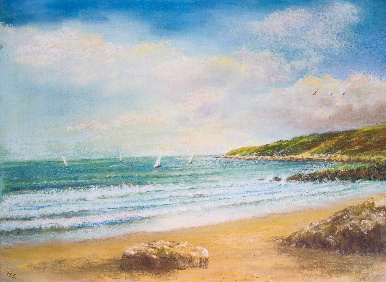 Devon Seascape，2000（粉彩） 作者 玛戈斯塔基