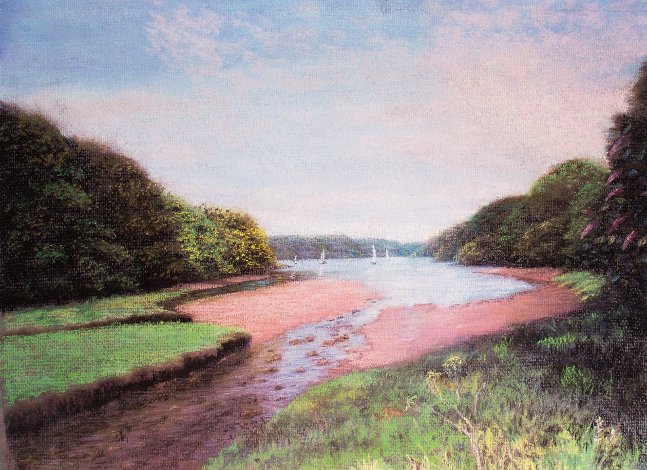 Dittisham，南德文郡，1997年（粉彩） 作者 玛戈斯塔基