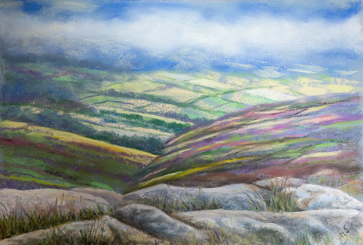 湖区薄雾，2022 年（粉彩画） 作者 玛戈斯塔基