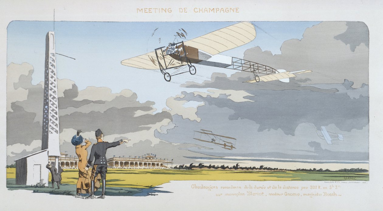 香槟航空会议，巴黎Mabileau出版，1910年（模版印刷） 作者 玛格丽特·蒙托