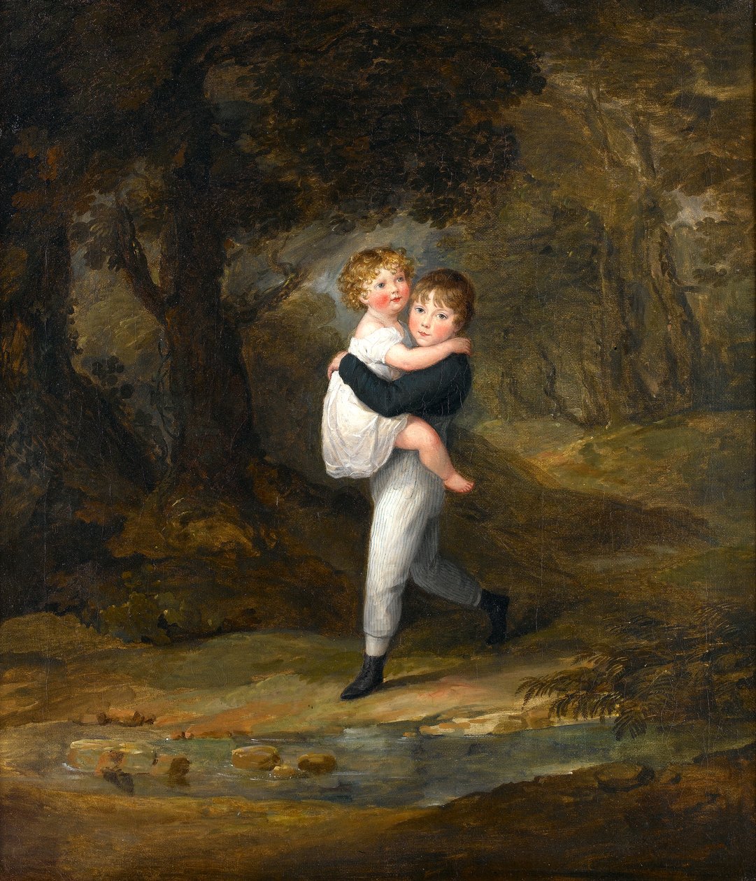 穿越小溪的儿童，c.1806 作者 玛丽亚·斯皮尔斯伯里（Maria Spilsbury）