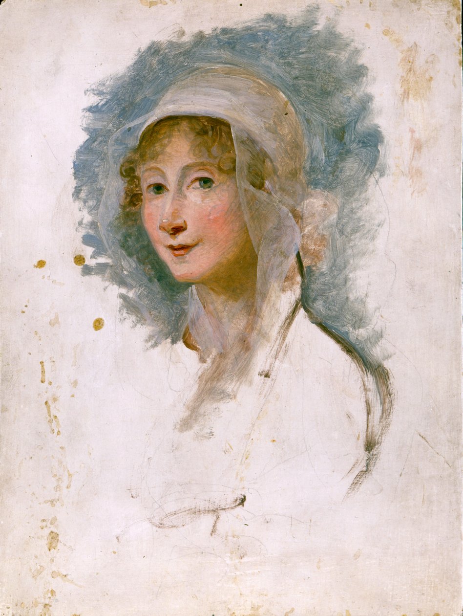 Giulia Beccaria Manzoni (1762 - 1841) 的肖像，Alessandro Manzoni 的母亲。 Maria Cosway (1760 - 1838) 的绘画。 圣经。 迪布雷拉，米兰。 作者 玛丽亚·哈德菲尔德·科斯威