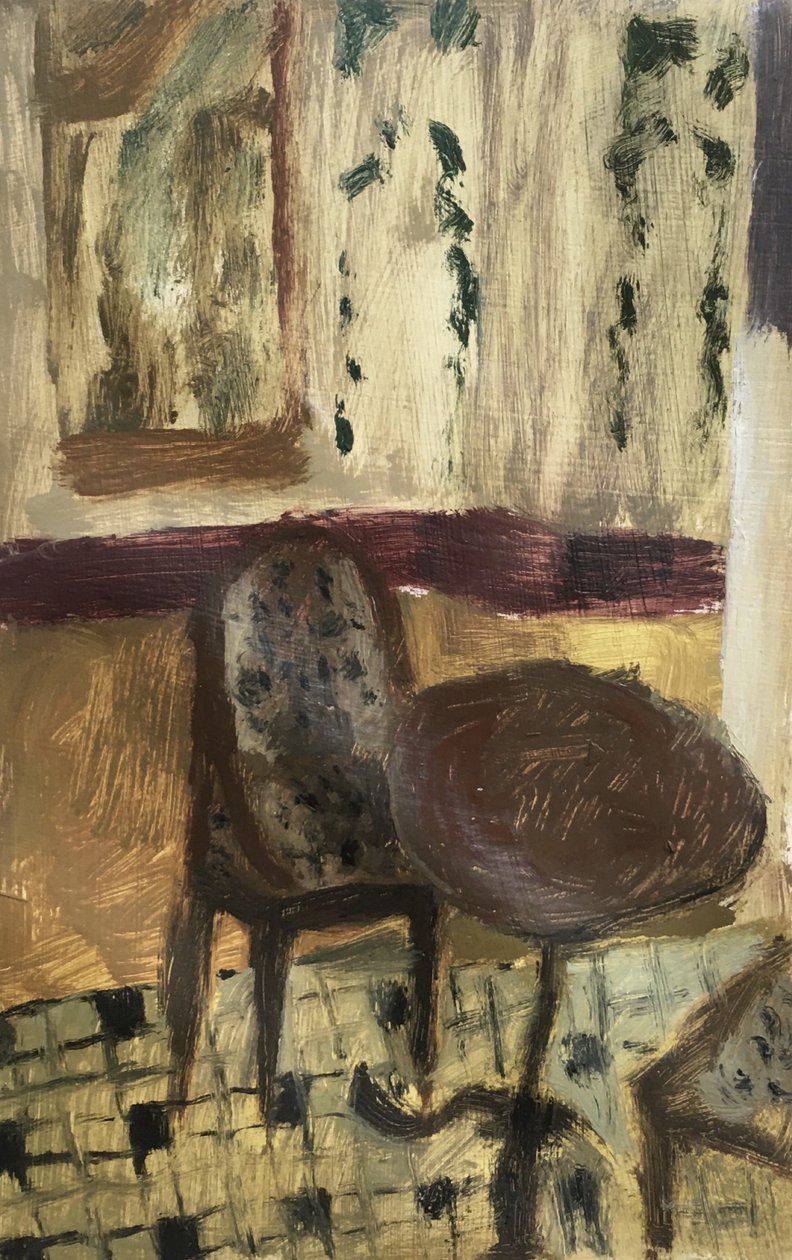 巴黎餐厅，2019（纸面油画） 作者 