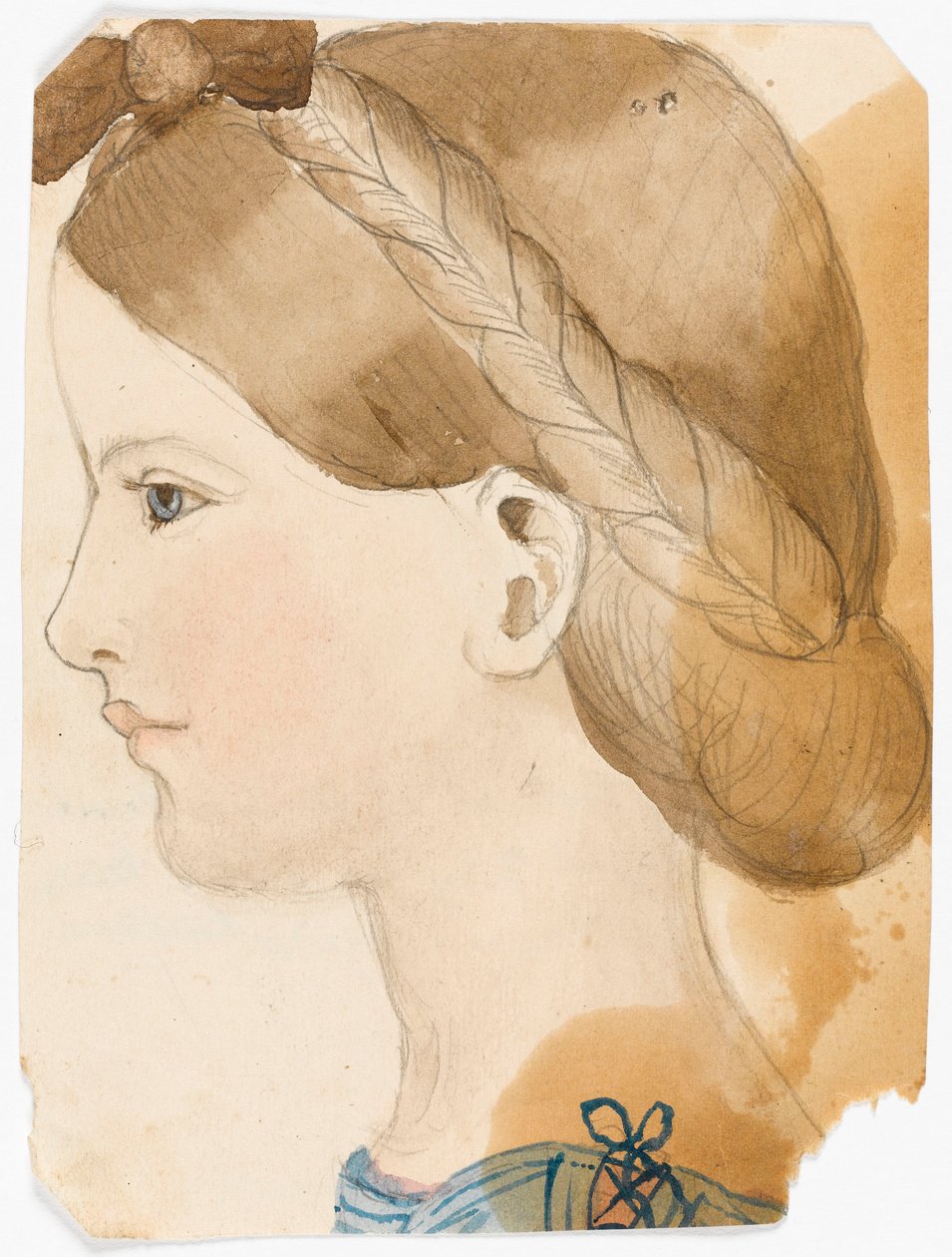 M Rose Herschel 7 岁时的肖像（1851 年），由她 11 岁的姐姐 Maria 绘制 作者 玛丽亚·索菲亚·赫歇尔