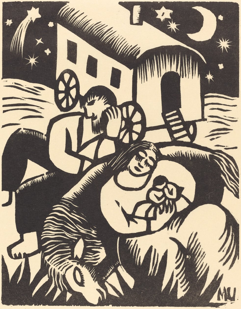 休息的吉普赛人，1918年。 作者 玛丽亚·乌登