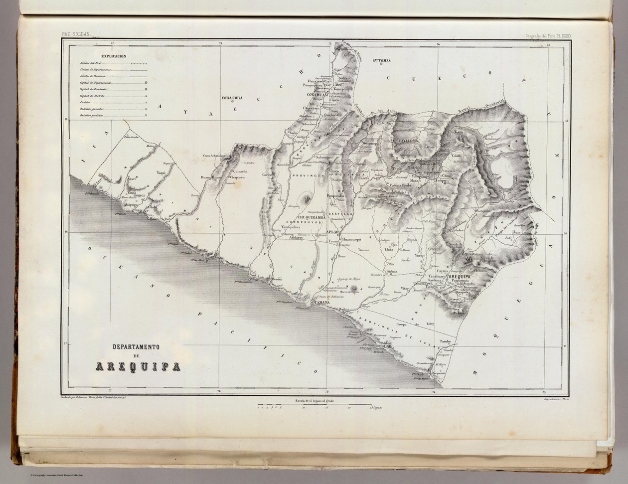 阿雷基帕地图，1865年 作者 马里亚诺·费利佩·帕兹·索尔丹