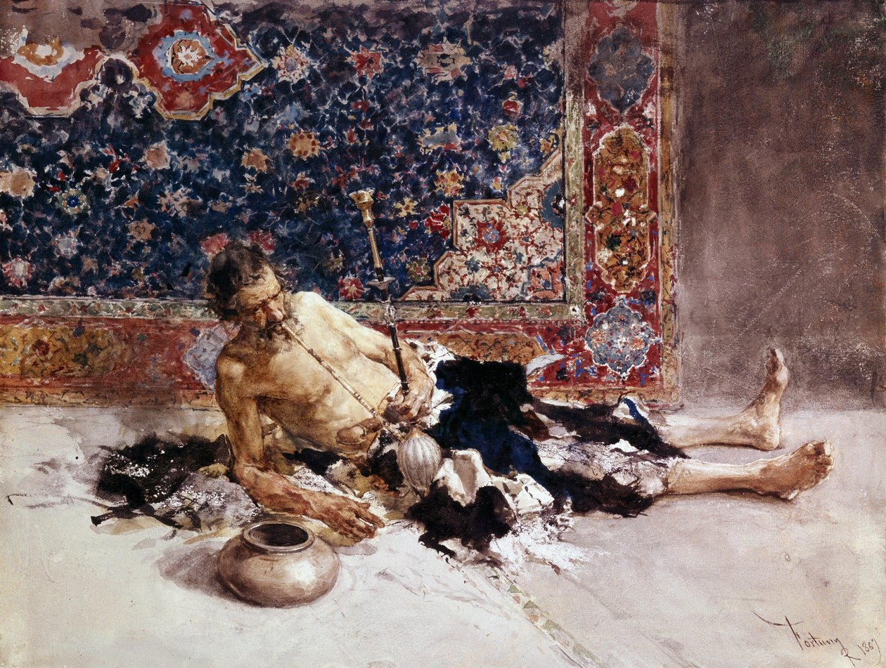 鸦片吸食者鸦片吸食者。马里亚诺-福图尼-马萨尔（1838-1874 年）的画作 作者 马里亚诺·福图尼